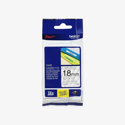 Ribbon Other Laminated-18mm-Black On Clear-TZC-141-Copy