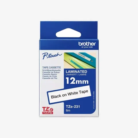Ribbon Brother TZe-231 Tape 12mm Black On White Org