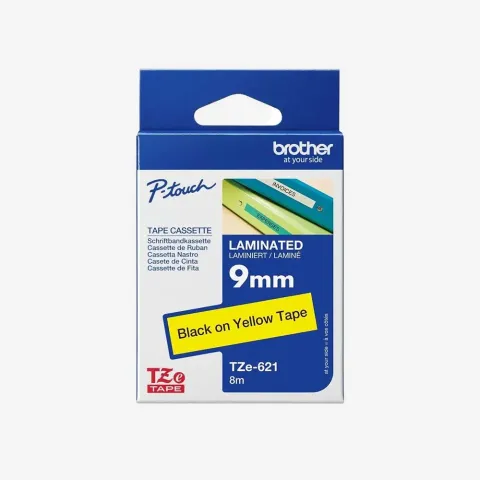 Ribbon Brother TZe-621 Tape 9mm Black On Yellow Org