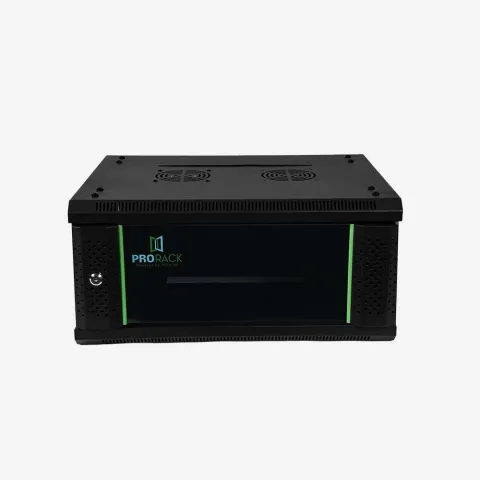 ProRack 6U 600*450 Wall mount cabinet with glass door, 1 fan, 1 shelf and 1 PDU 6 outlet