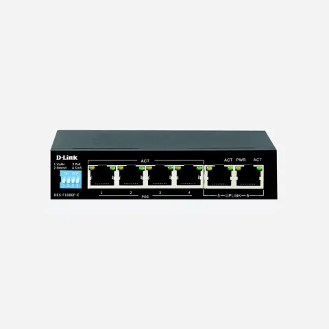D-Link 6-Port 10/100 Long Range PoE+ Surveillance Switch