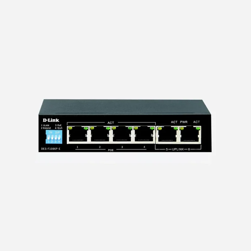 D-Link 6-Port 10/100 Long Range PoE+ Surveillance Switch